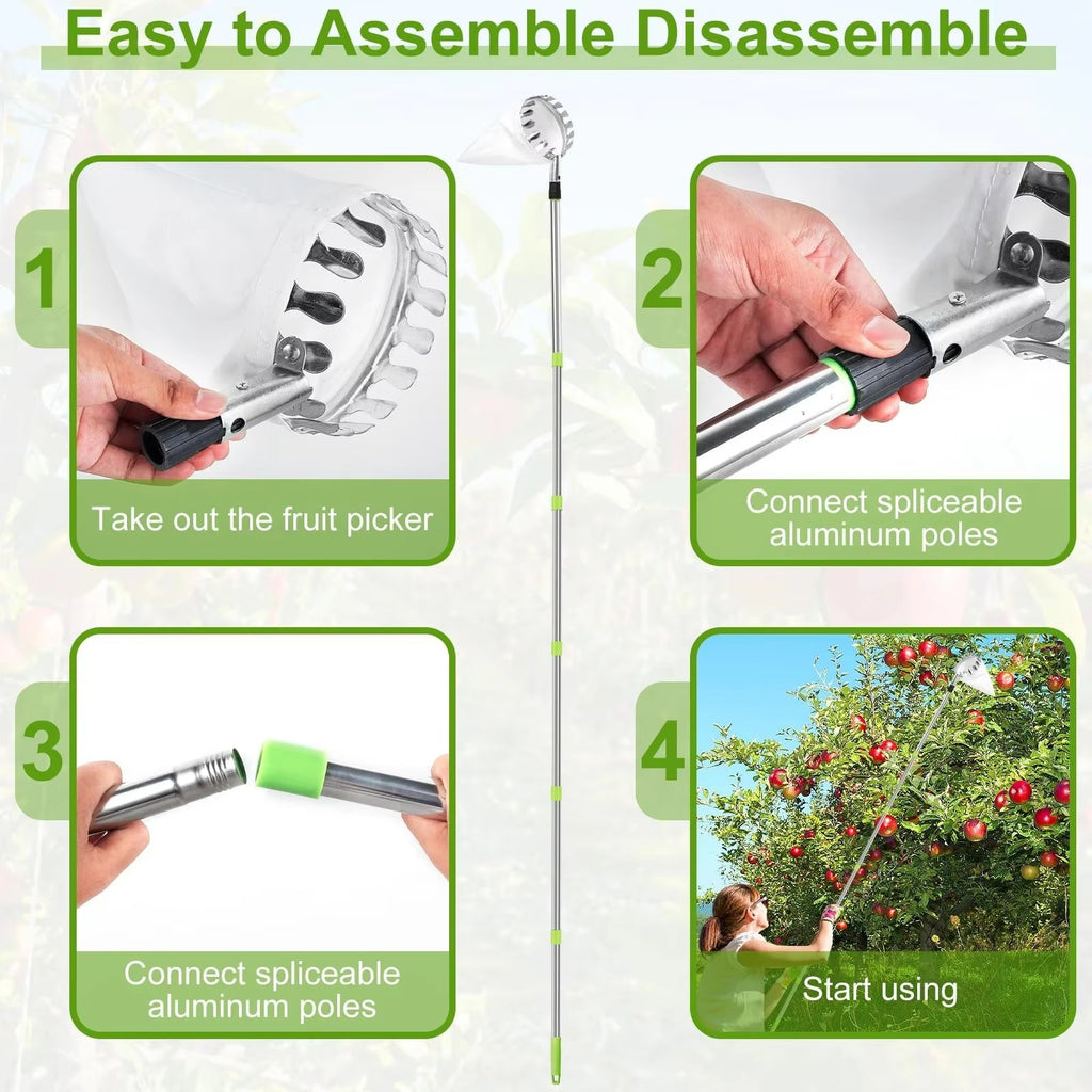 SIMOLIA® Fruit Picker with Long Extension Pole & Catching Bag
